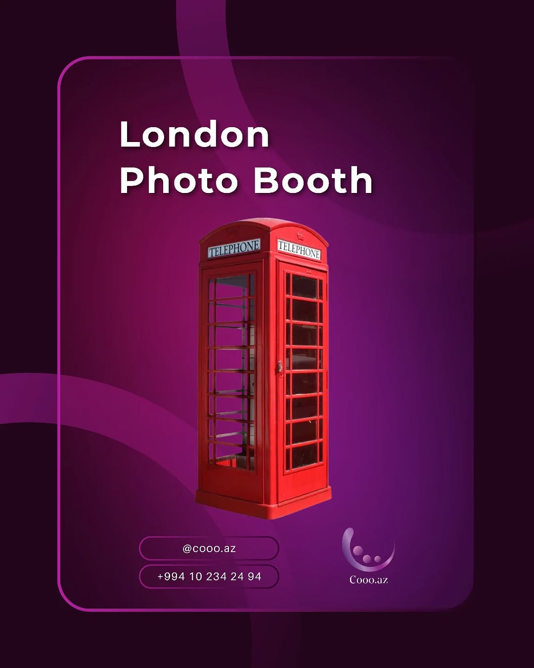 London Üslublu Retro Photo Booth (Fotokabina)