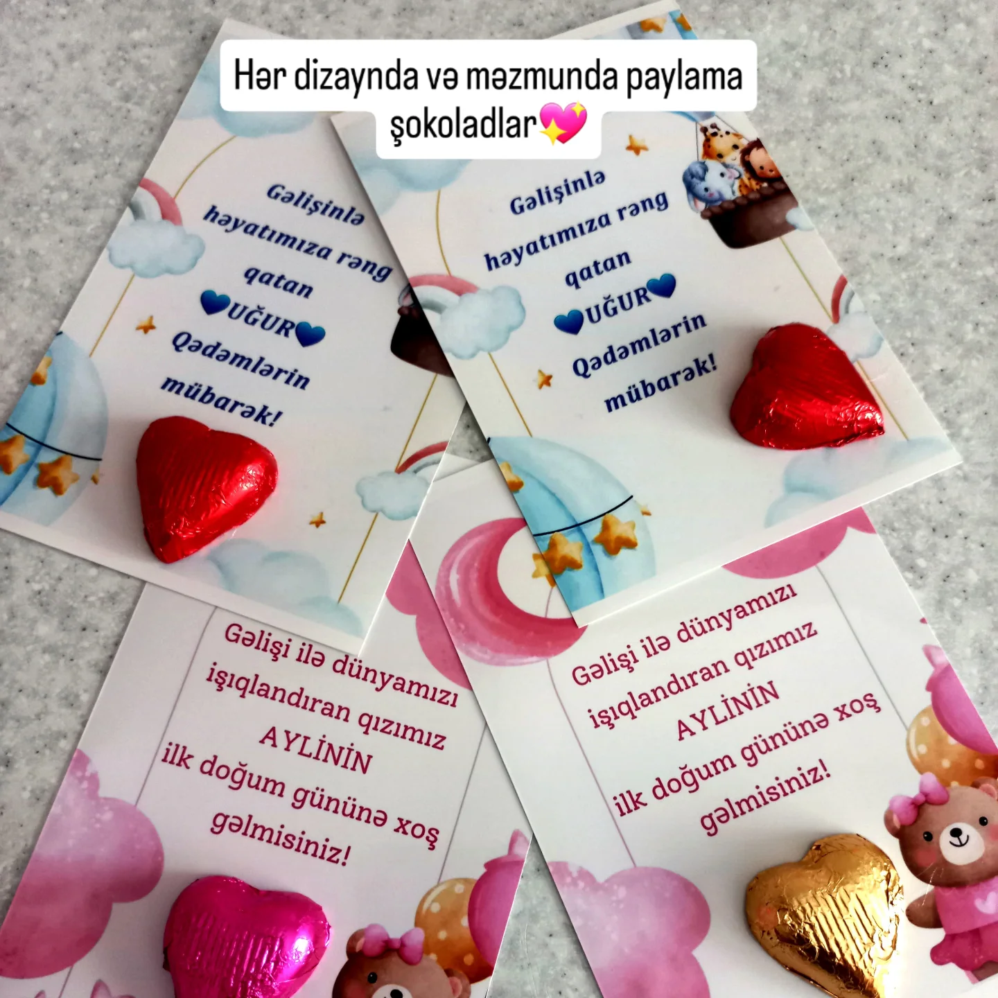 Şokolad Qutuları və Masa Kartları