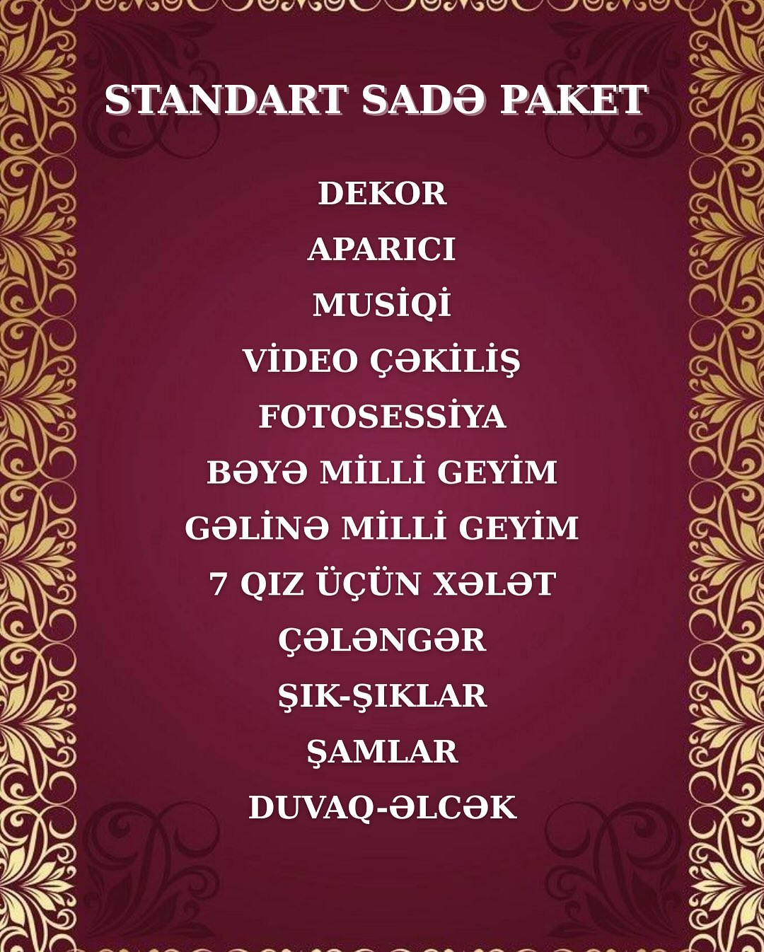 Xına Gecəsinin Kompleks Təşkili