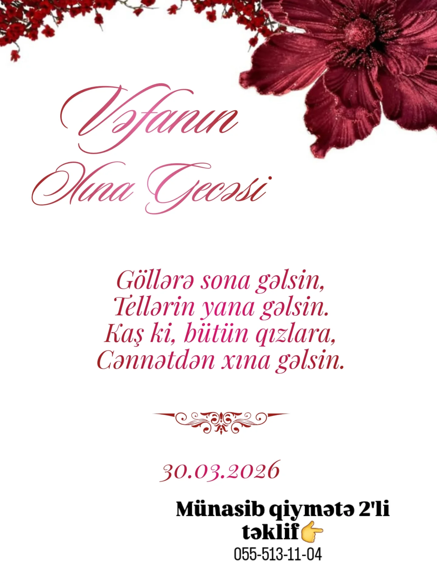 Online Xına Məclisi Dəvətnamələri