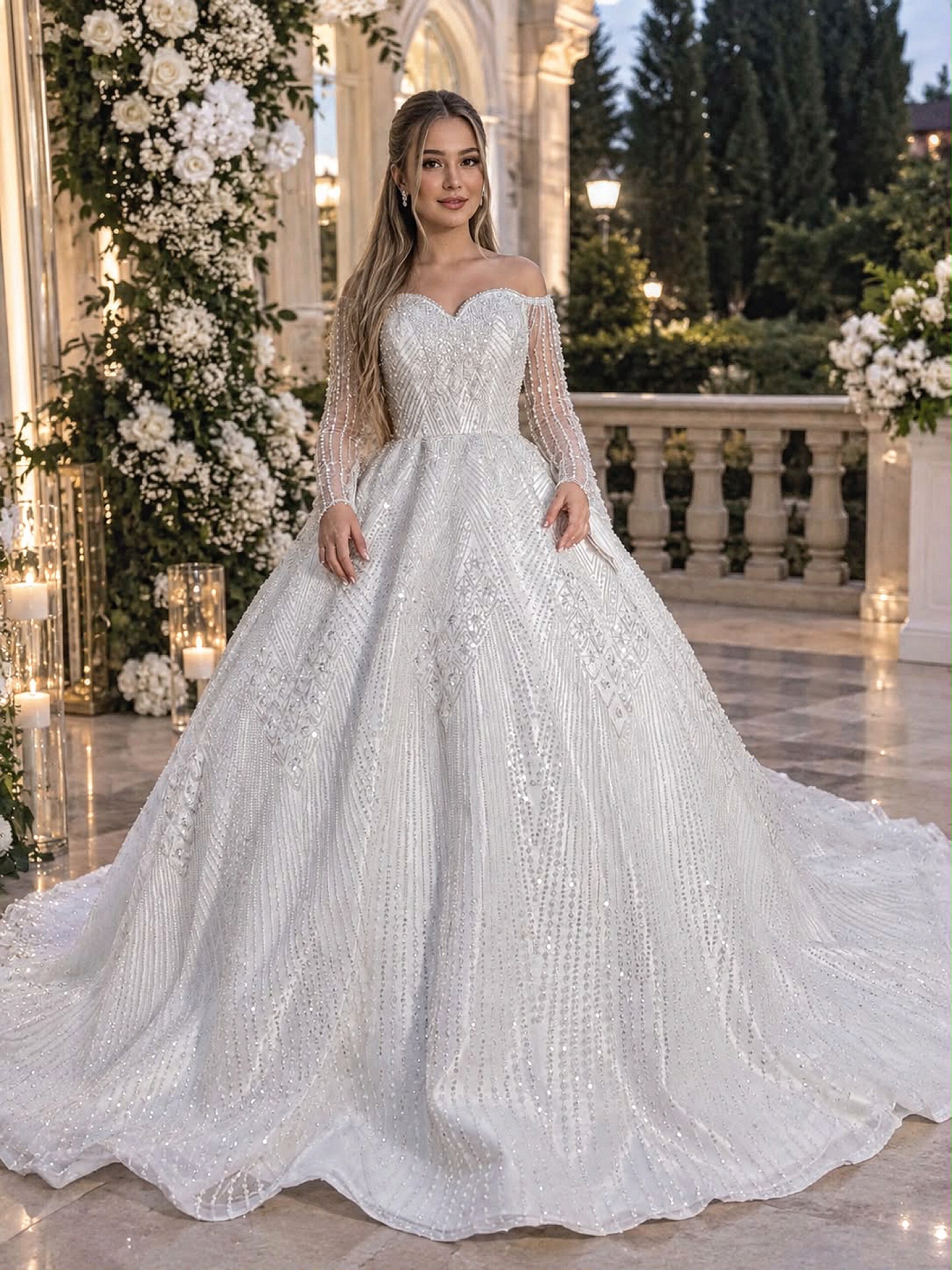 Qabarıq (Ball-Gown) Gəlinliklər