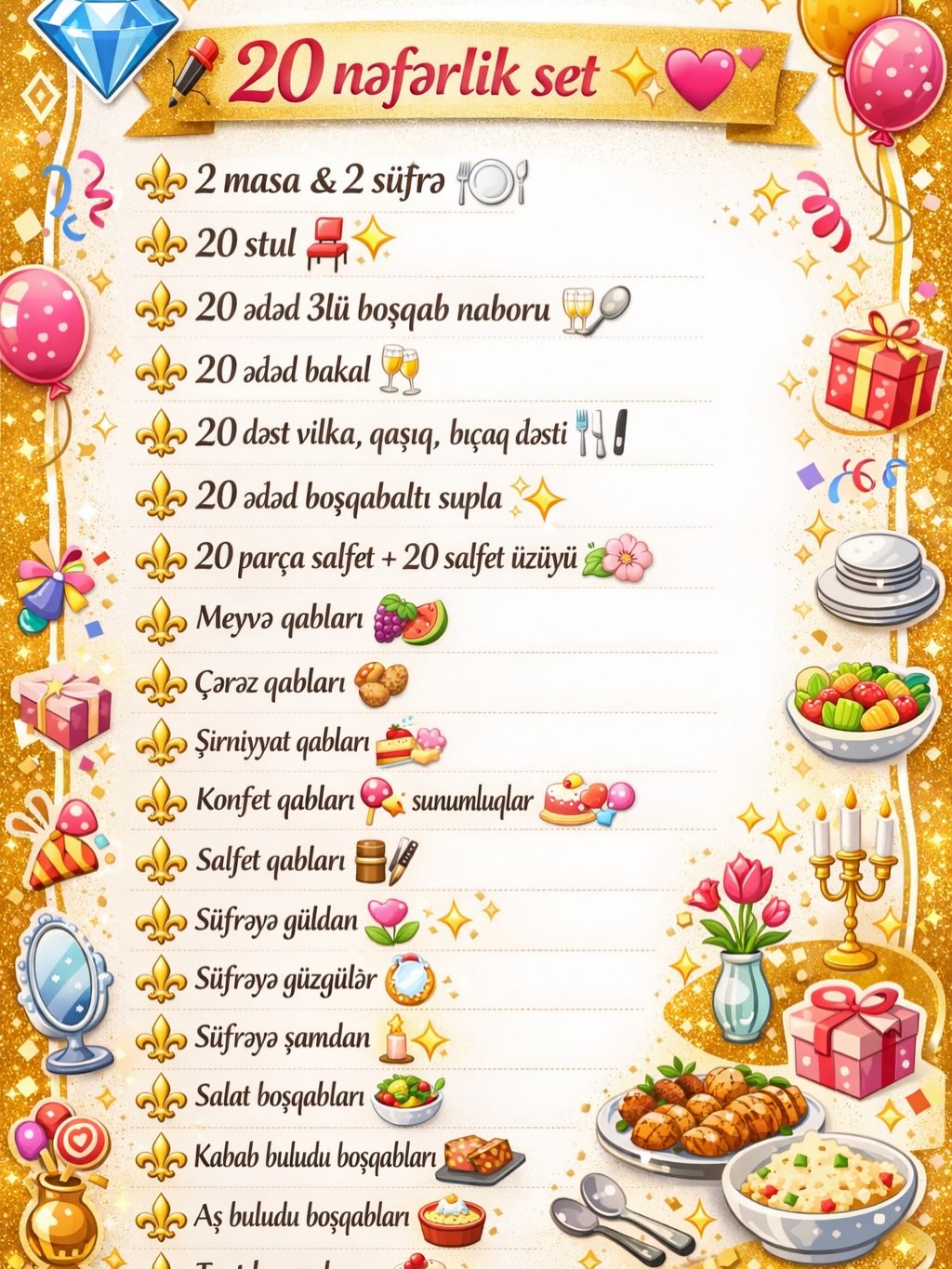 Nişan və Həri Masa Dekoru