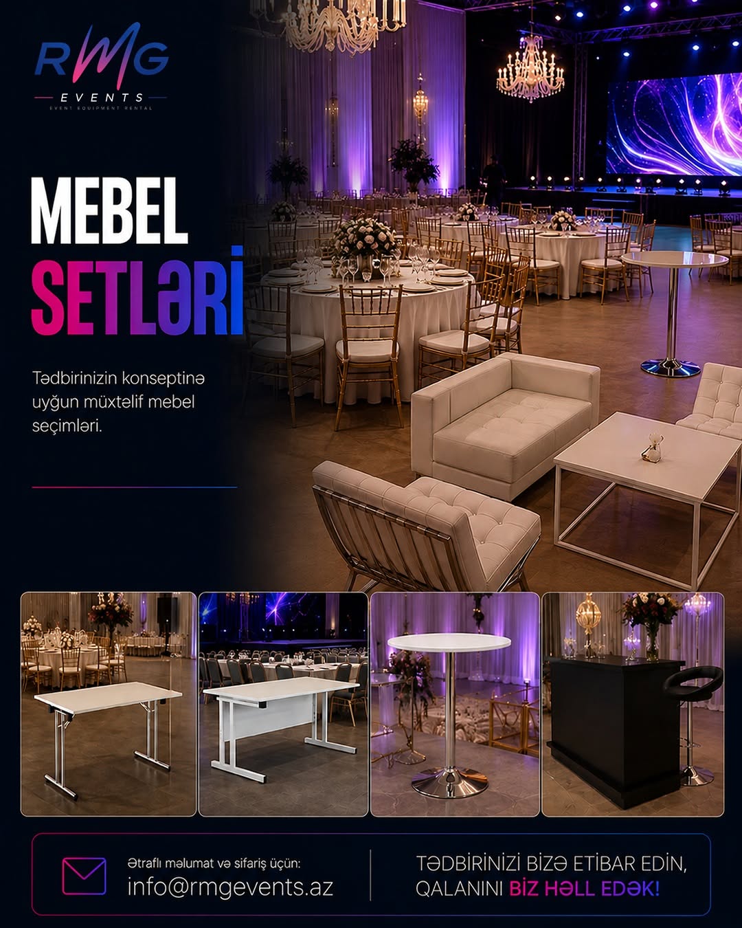 Tədbirlər üçün Mebel və Lounge Zonasının İcarəsi