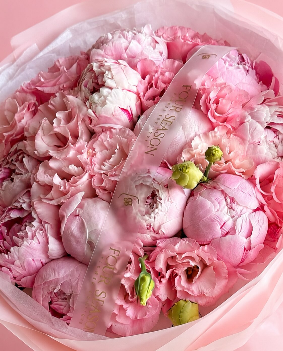 Holland Pion və Eustoma Buketləri