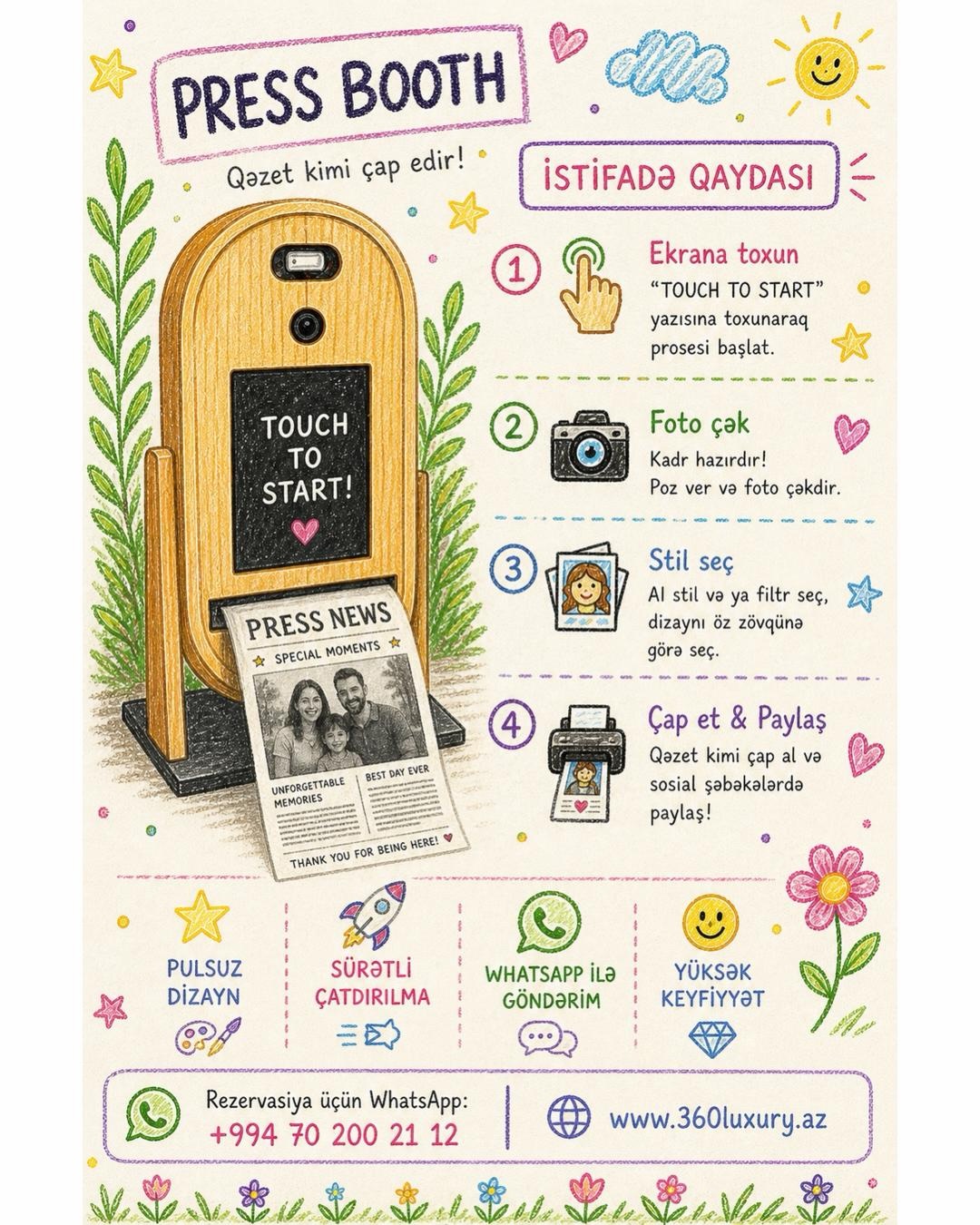 Tədbirlər üçün Photo Booth və Press Booth Xidməti