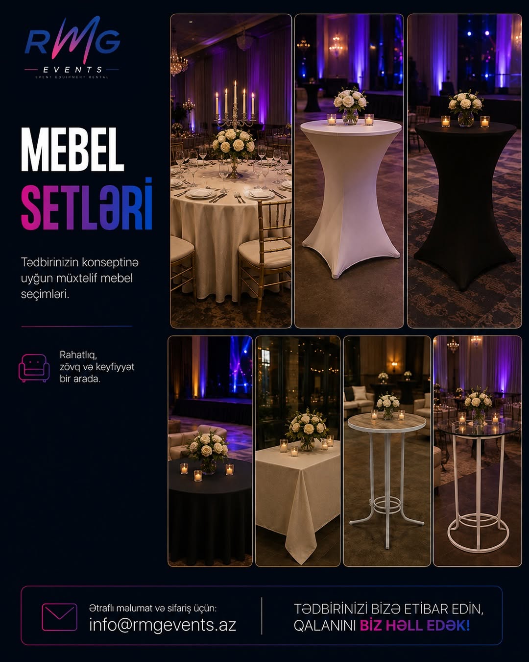 Tədbirlər üçün Mebel və Lounge Zonasının İcarəsi
