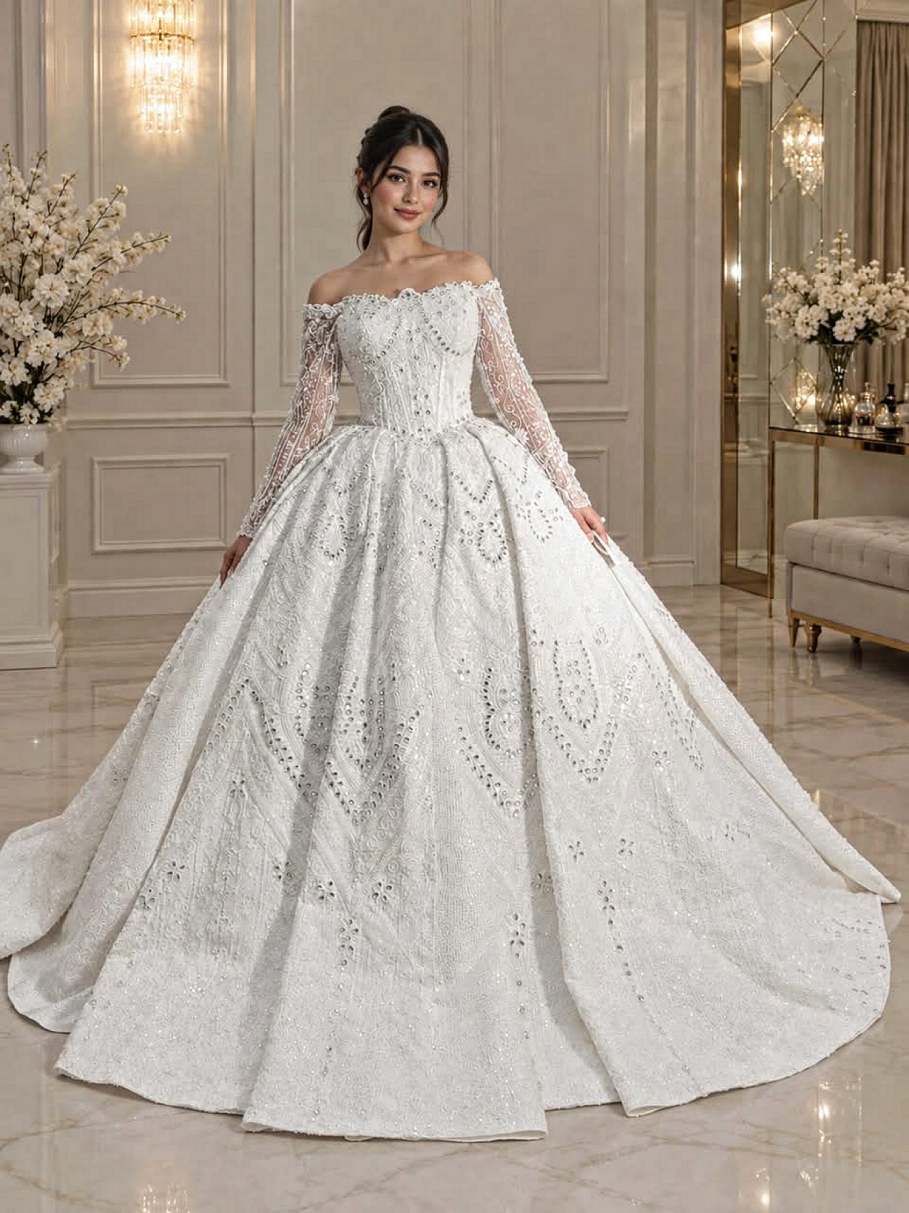 Qabarıq (Ball-Gown) Gəlinliklər