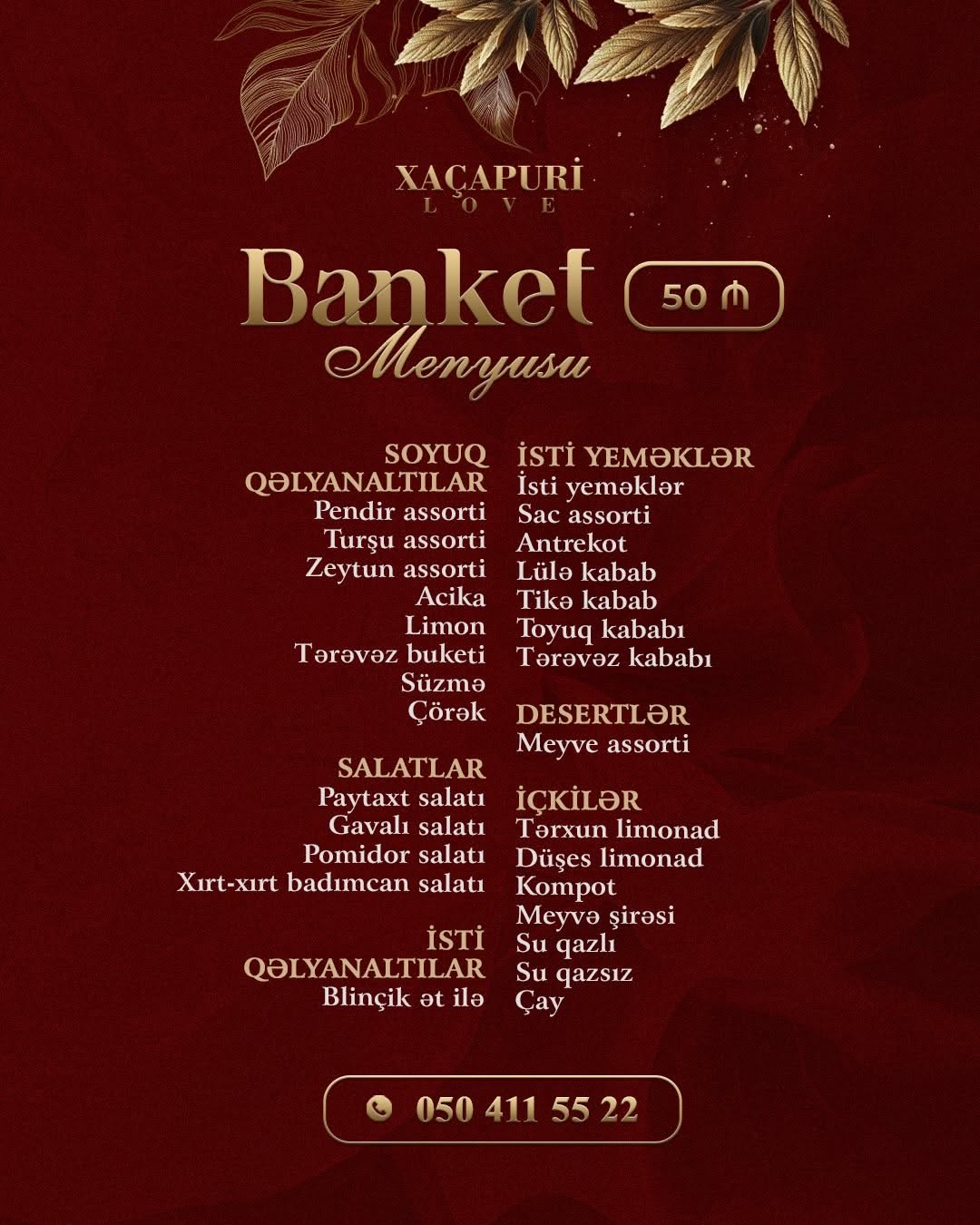 100 Nəfərədək Böyük Banket Zalı