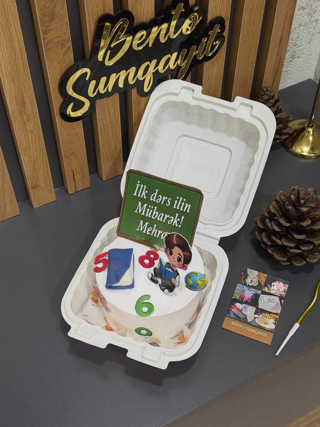 Məktəbə Özəl Dizaynlı Bento Tortlar
