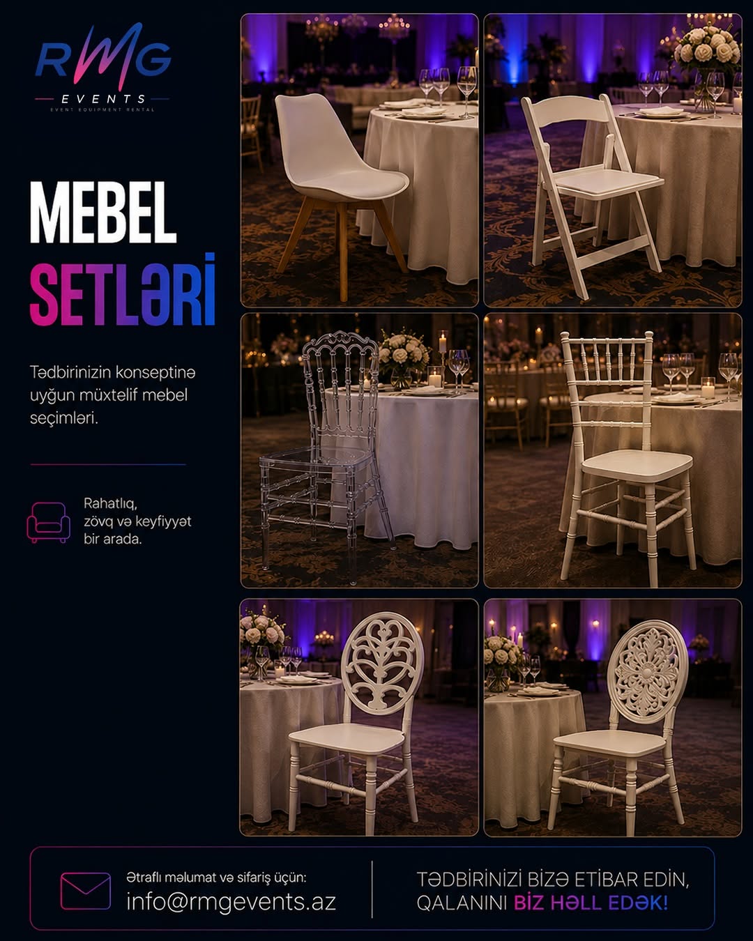Tədbirlər üçün Mebel və Lounge Zonasının İcarəsi