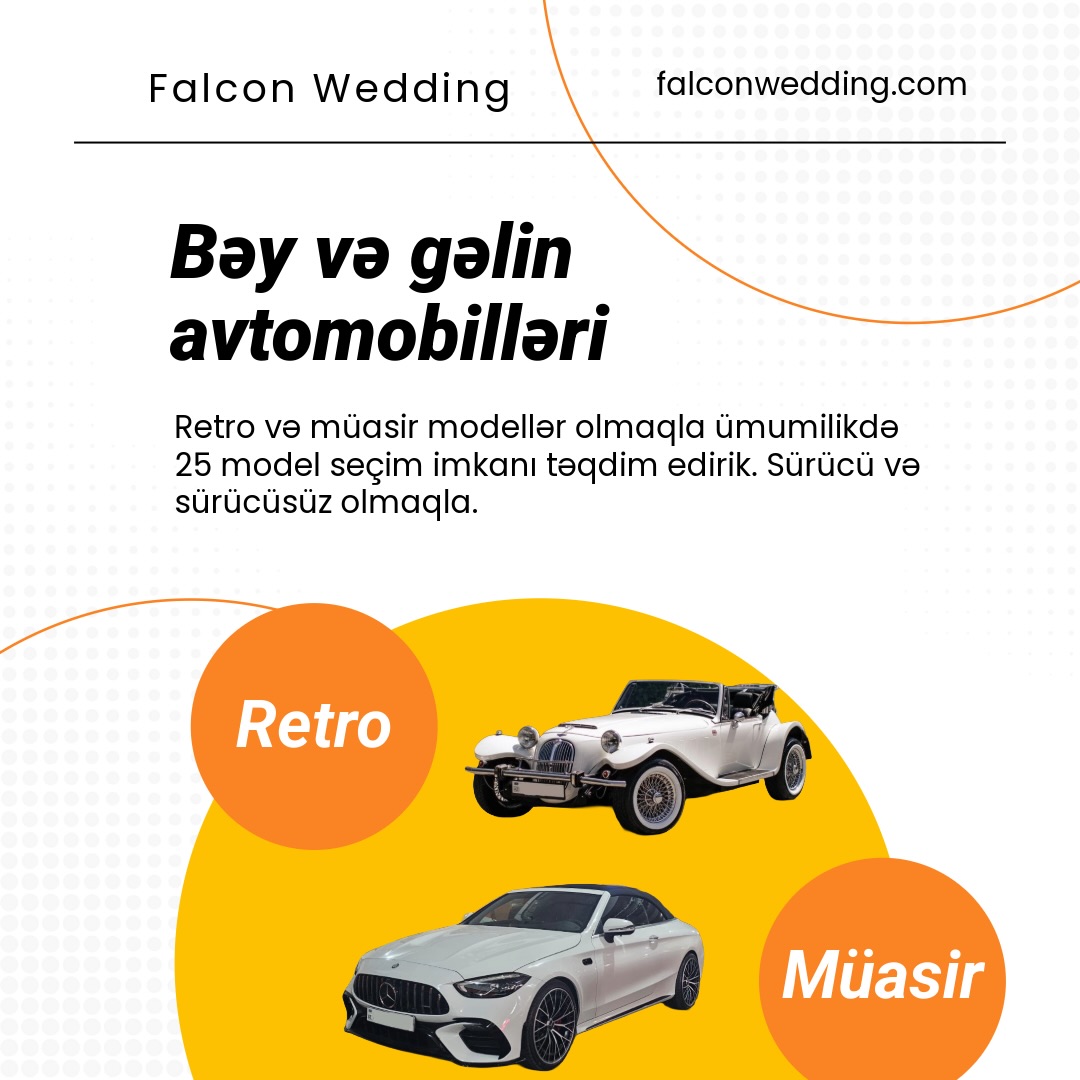 Bəy və Gəlin Avtomobillərinin İcarəsi