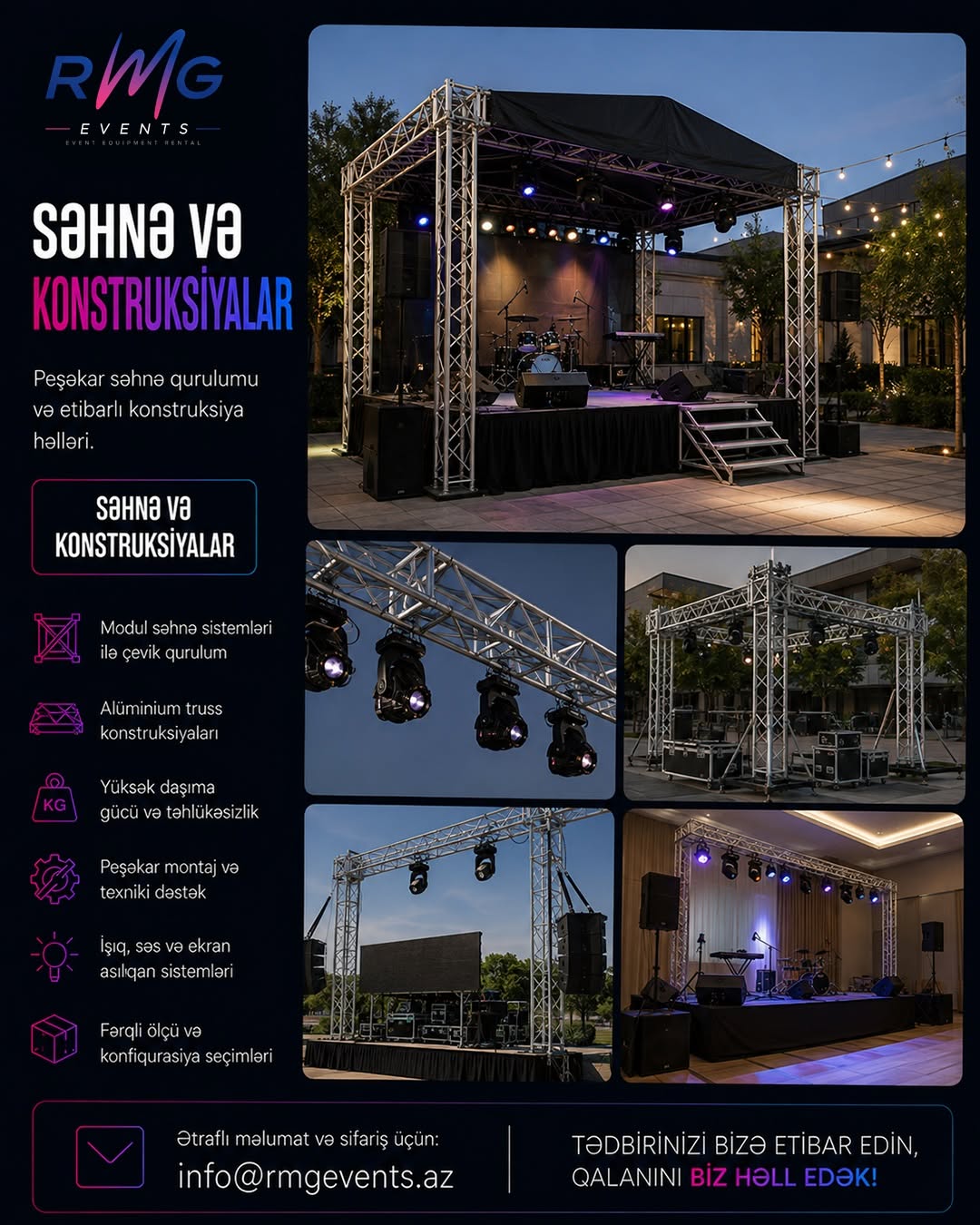 Səhnə və Truss Konstruksiyalarının İcarəsi