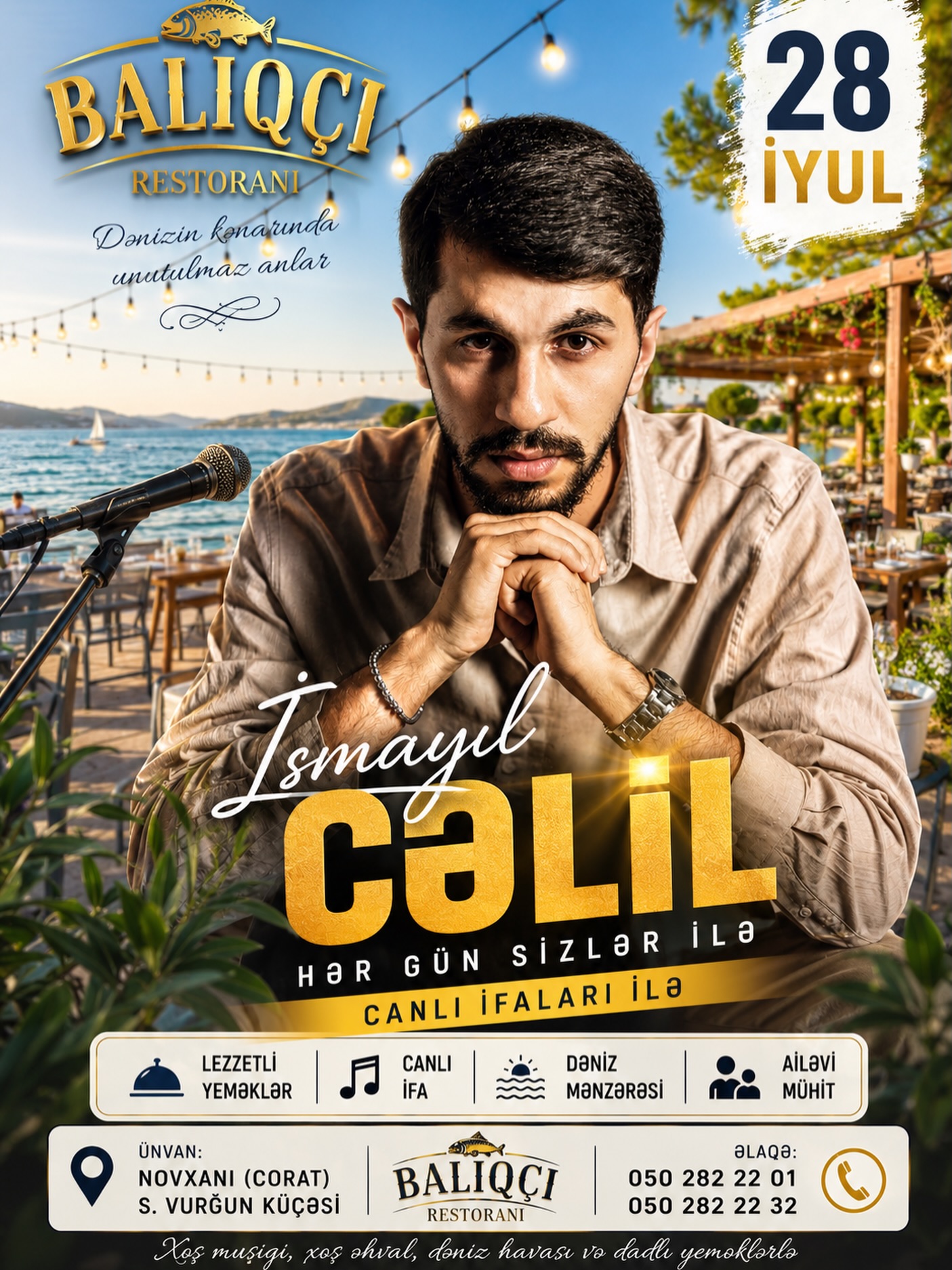 Açıq Hava Terasında Canlı Musiqi və Şou Proqramlar