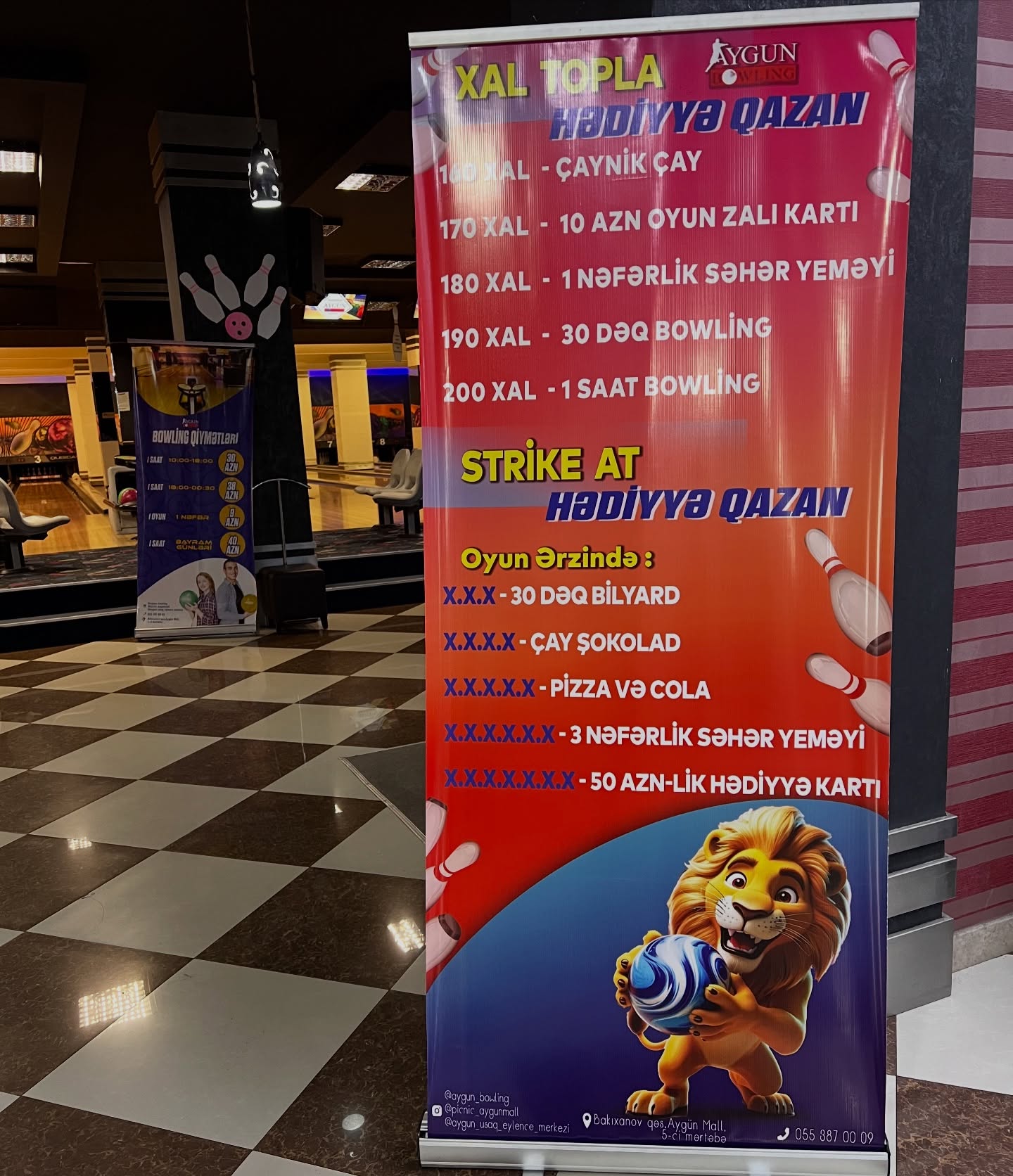 Bowling, Masa Futbolu və Uşaq Oyun Zalı
