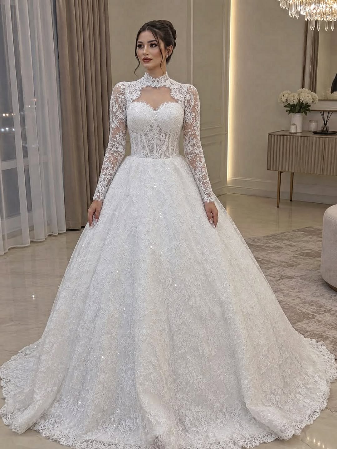 Qabarıq (Ball-Gown) Gəlinliklər