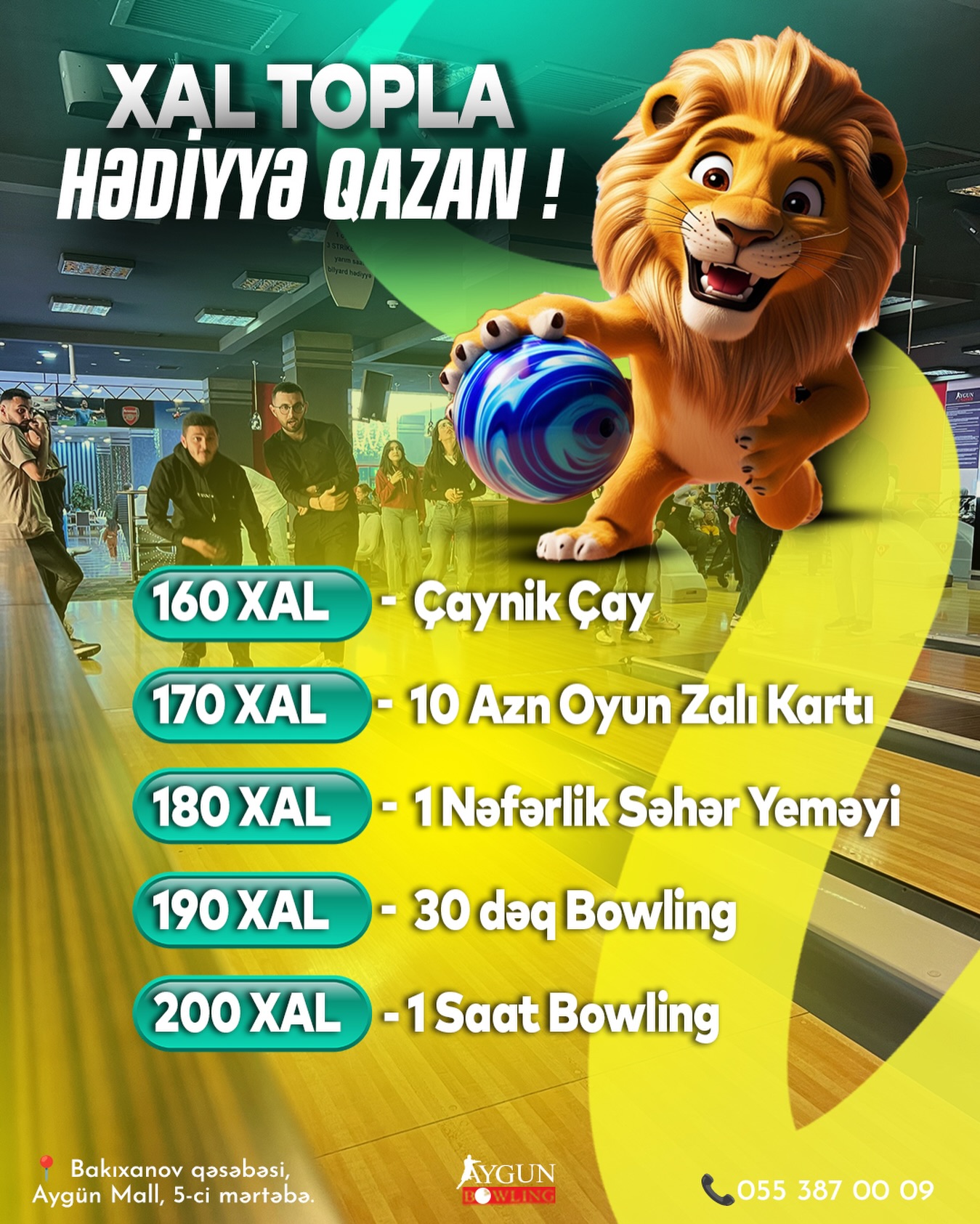 Bowling, Masa Futbolu və Uşaq Oyun Zalı