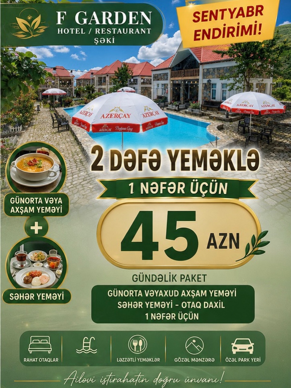 F Garden Restaurant - Ailəvi Restoran və Set Menyular