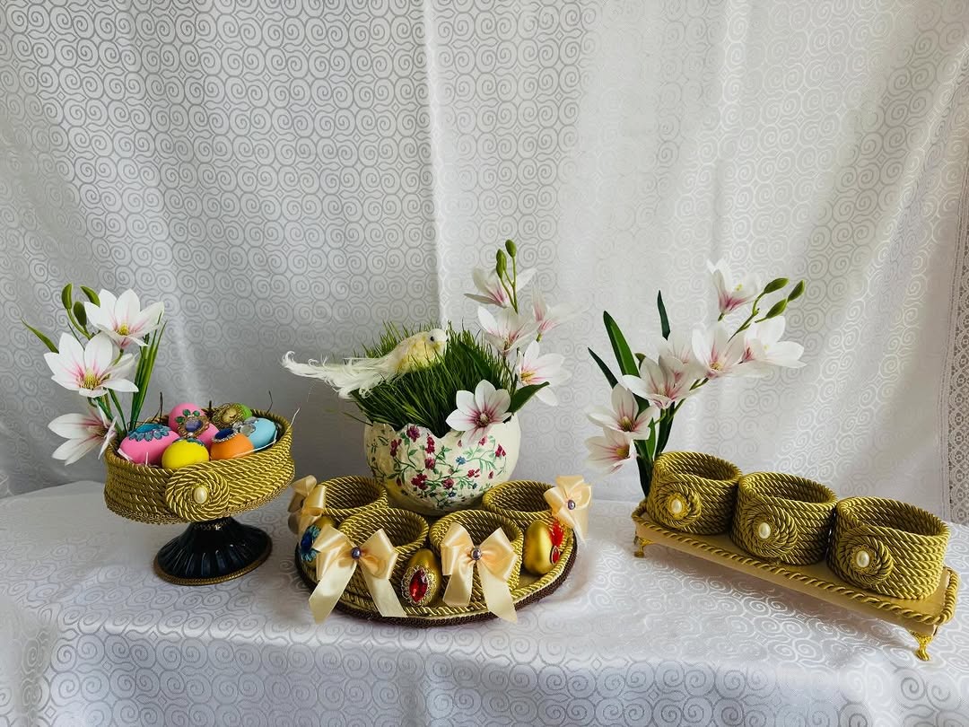 Əl İşi Dekorativ Gül Buketləri